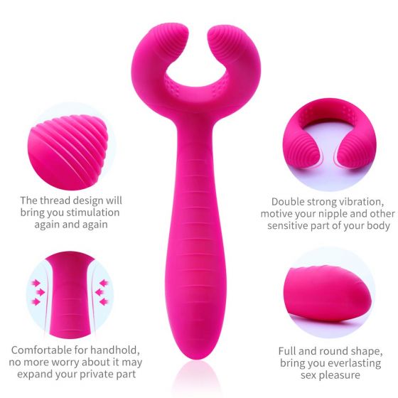 G-Spot Rabbit Waterproof Rechargeable 3 Motors Dildo Vibrator Adult Sex Toys