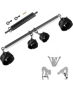 Spreader Bar Sex Toys BDSM Bondage Restraints with Handcuffs Ankle Cuffs for Couples Adults SM Games Adjustable 22-36 Inch