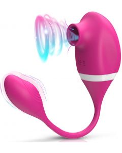 Clitoral Sucking Vibrator with Vibrating Egg, 2 in 1 G-spot & Clitoris Stimulator