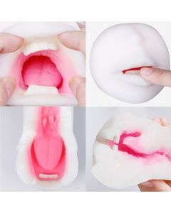 Stan Institute Silicone Realistic Mouth with Tongue and Teeth Male Masturbator Oral Sex Blow Job Pocket Pussy Adult Toy