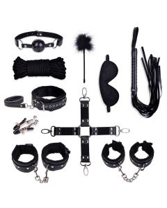 Under the Bed Bondage Restraints System in Black with 10 Pcs