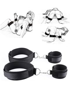BDSM Restrain Bondage Set Padded Wrist Thigh Cuffs, Sex Toy for Women Adjustable Handcuffs Leg Straps Sexy Slave Beginner Kit for Couples SM Games