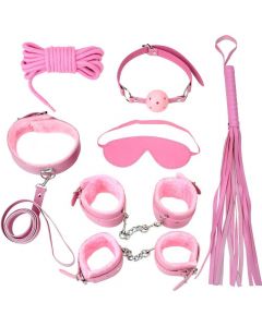 Unter dem Bett Bondage Restrains System in Pink mit 7 Stk
